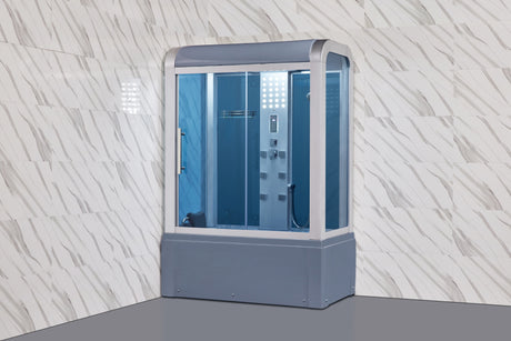 Mesa 501 Gray Rectangular Steam Shower with Jetted Bathtub