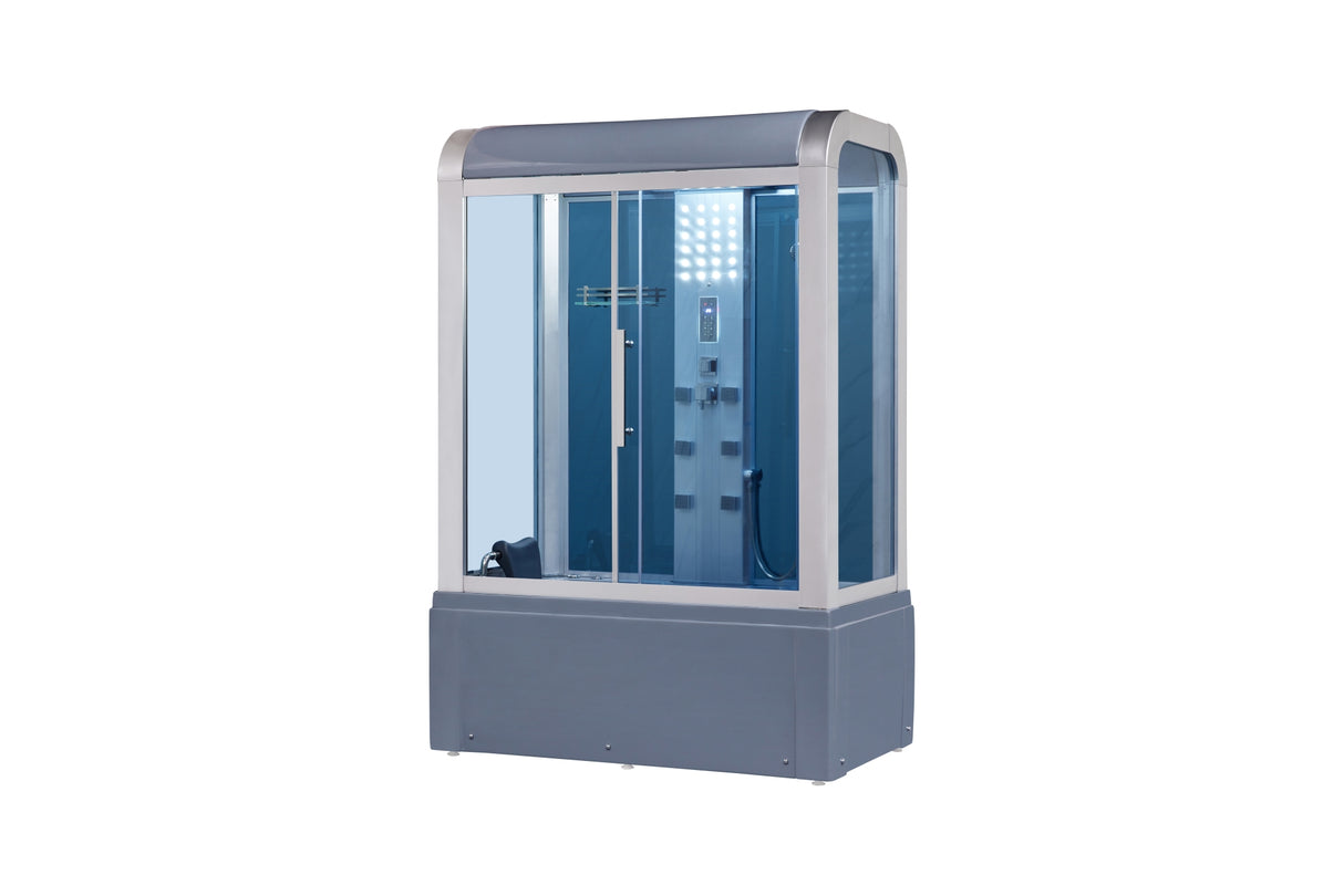 Mesa 501 Gray Rectangular Steam Shower with Jetted Bathtub