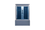 Mesa 501 Gray Rectangular Steam Shower with Jetted Bathtub