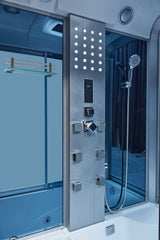 Mesa 501 White Rectangular Steam Shower with Jetted Bathtub