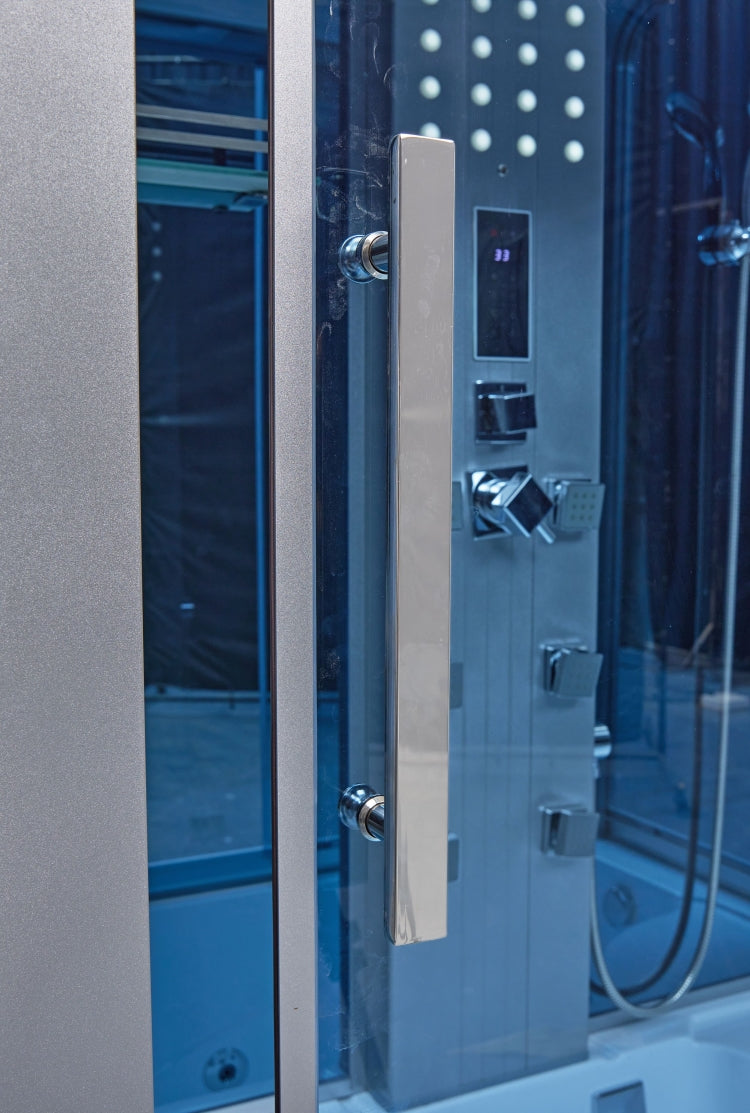 Mesa 501 White Rectangular Steam Shower with Jetted Bathtub