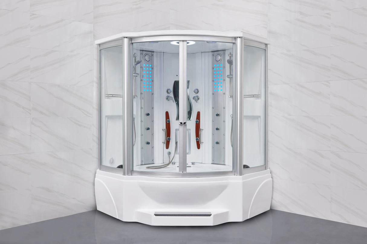 Mesa 608A Combination Corner Steam Shower with Jetted Tub