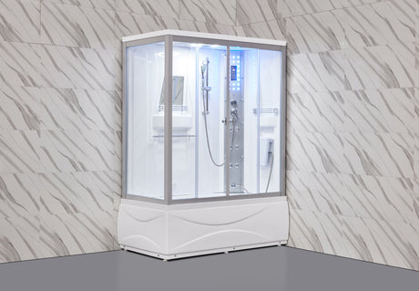 Mesa 905 Freestanding Right Side Steam Shower with Jetted Tub