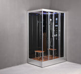 Platinum DZ961R Black Walk-In Steam Shower