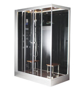 Platinum DZ961L Black Walk-In Steam Shower