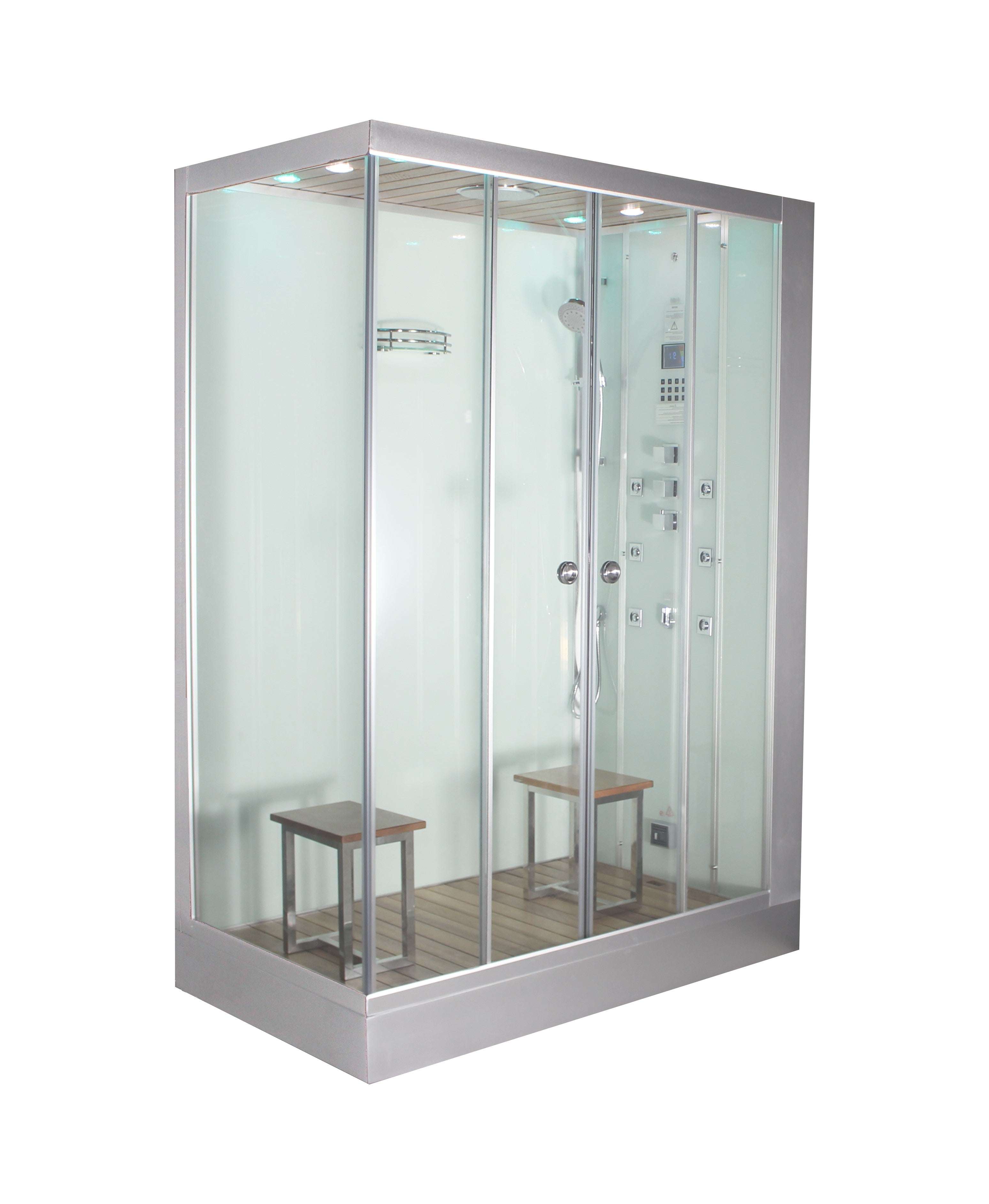 Platinum DZ961R White Walk-In Steam Shower l Home Spa Essentials
