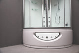 Platinum DA333F8 Corner White Steam Shower with Jetted Tub