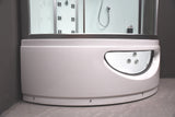 Platinum DA333F8 Corner White Steam Shower with Jetted Tub