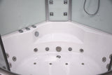 Platinum DA333F8 Corner White Steam Shower with Jetted Tub