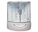 Platinum DA333F8 Corner White Steam Shower with Jetted Tub