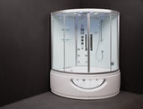 Platinum DA333F8 Corner White Steam Shower with Jetted Tub