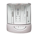 Platinum DA333F8 Corner White Steam Shower with Jetted Tub