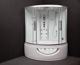 Platinum DA333F8 Corner White Steam Shower with Jetted Tub