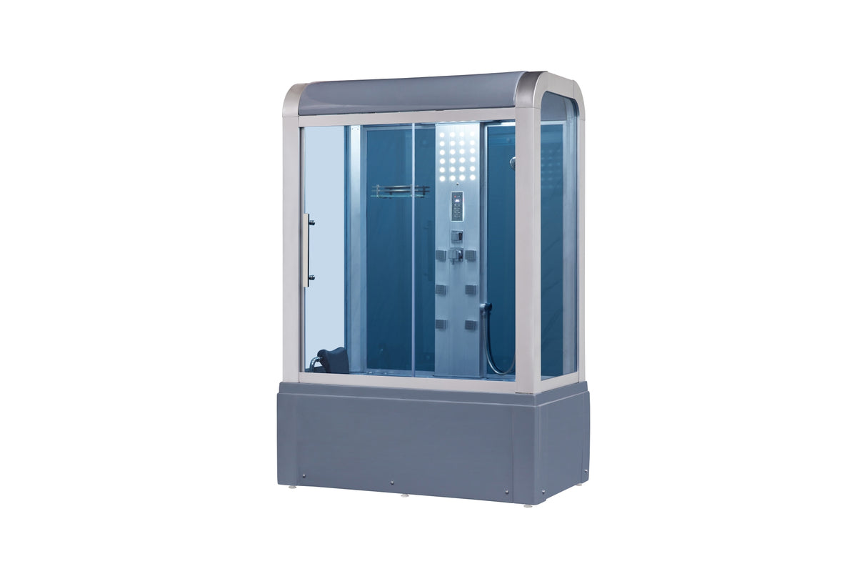 Mesa 501 Gray Rectangular Steam Shower with Jetted Bathtub