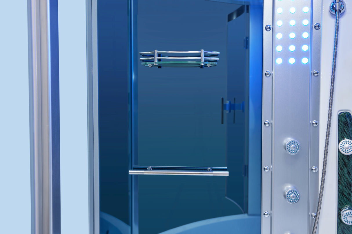 Mesa 608P Combination Corner Steam Shower with Jetted Massage Tub