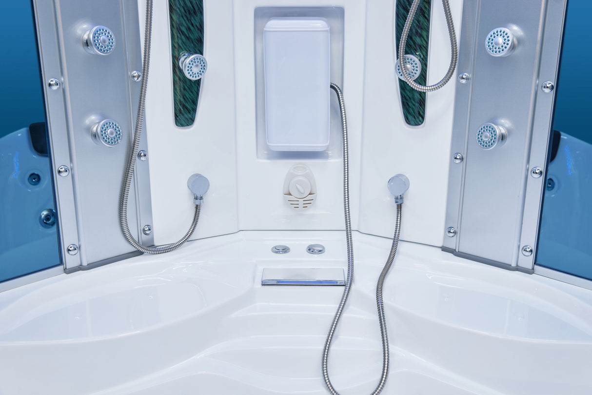 Mesa 608P Combination Corner Steam Shower with Jetted Massage Tub