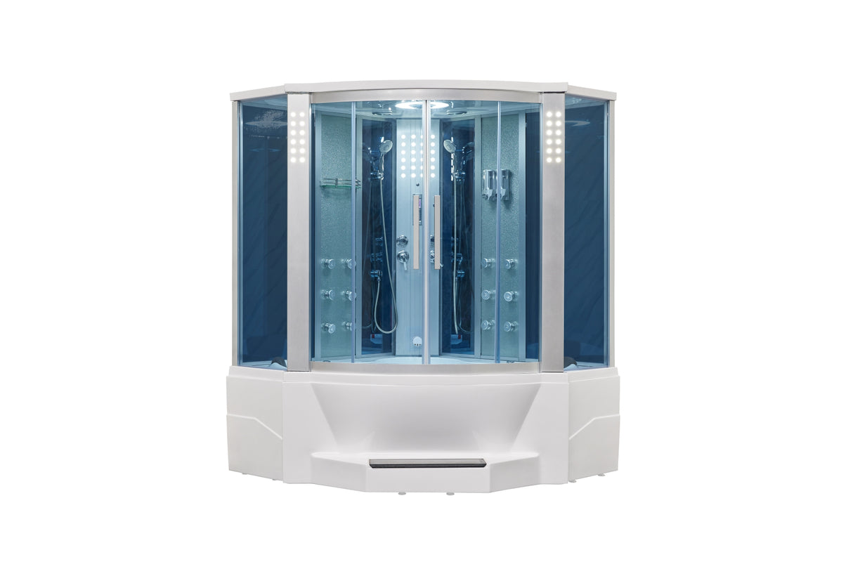 Mesa 701A Combination Corner Steam Shower with Jetted Massage Tub