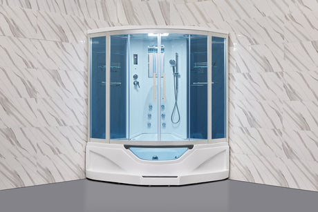 Mesa 702A Combination Corner Steam Shower with Jetted Tub