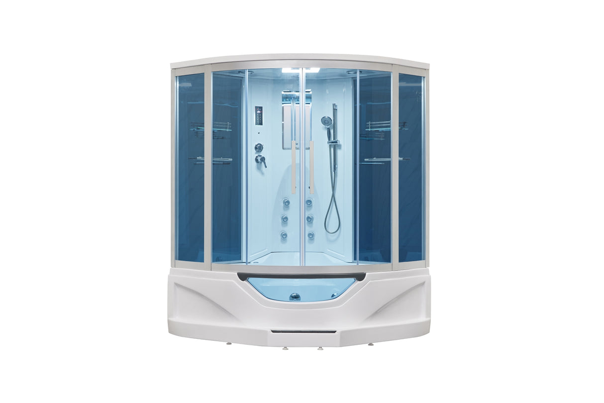 Mesa 702A Combination Corner Steam Shower with Jetted Tub