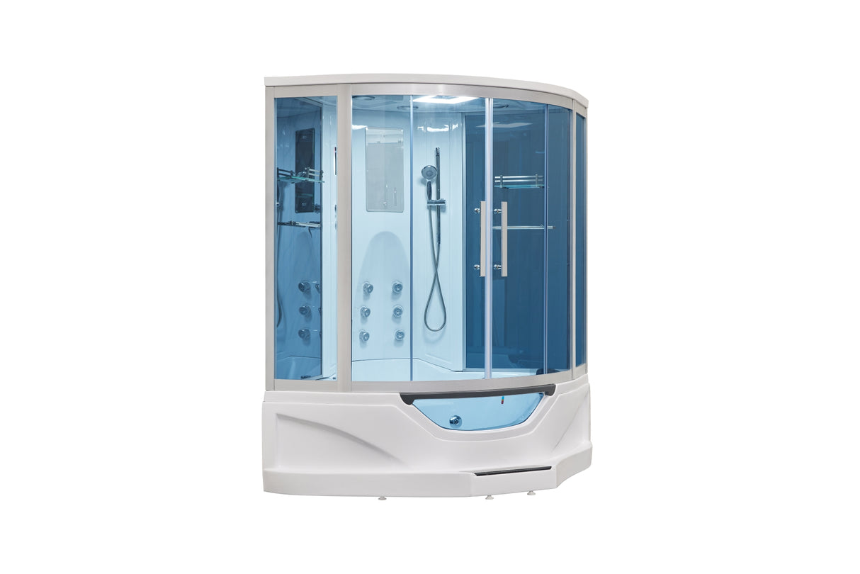 Mesa 702A Combination Corner Steam Shower with Jetted Tub